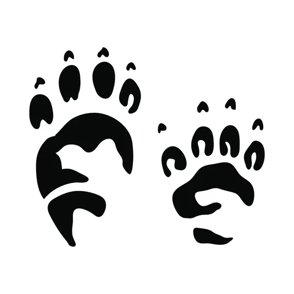 Porcupine Footprint Black Silhouette Design Vector Illustration — Stock Vector