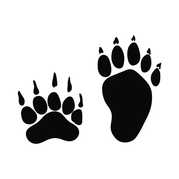 獾脚印 黑色轮廓设计 病媒图解 — 图库矢量图片