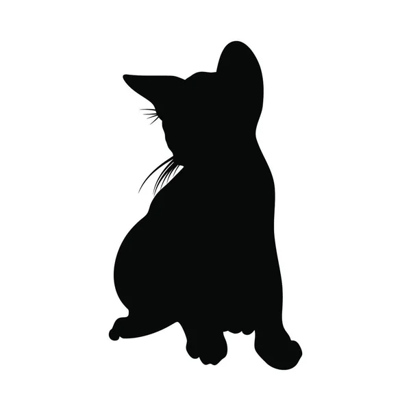 Cat Silhouette Smooth Clear Vector Illustration — Stock Vector