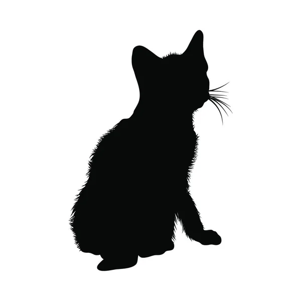 Cat Silhouette Smooth Clear Vector Illustration — Stock Vector