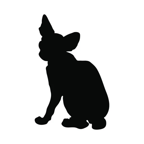 Cat Silhouette Smooth Clear Vector Illustration — Stock Vector