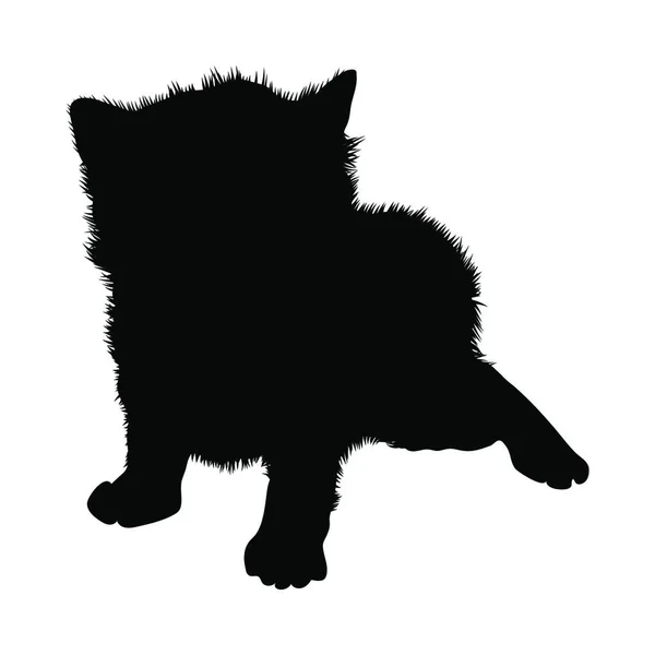 Silueta Kočky Hladký Čistý Vektorová Ilustrace — Stockový vektor