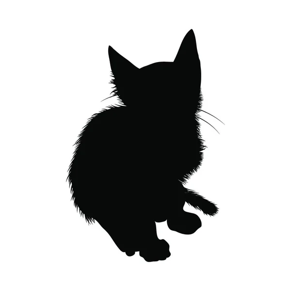 Cat Silhouette Smooth Clear Vector Illustration — Stock Vector