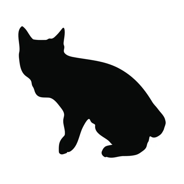 Silueta Gato Suave Claro Ilustración Vectorial — Vector de stock