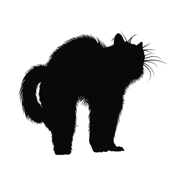 猫剪影 光滑和清晰 矢量插图 — 图库矢量图片