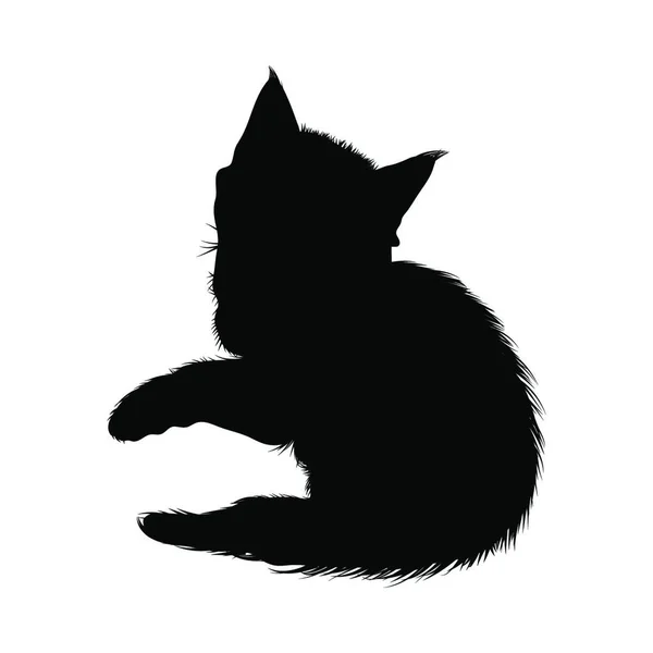 Cat Silhouette Suave Claro Ilustração Vetorial — Vetor de Stock