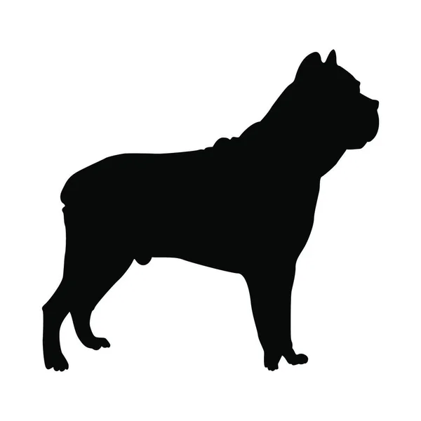 Boxer Dog Silhouette Ilustração Suave Vetor —  Vetores de Stock