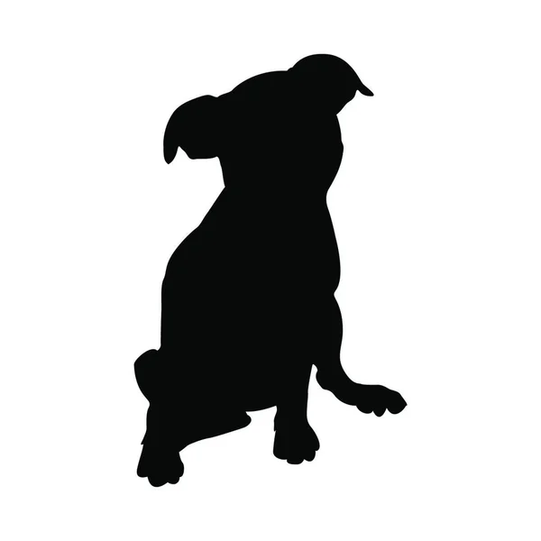 Silueta Perro Cachorro Ilustración Vectorial Suave — Archivo Imágenes Vectoriales