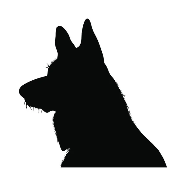 Tyska Herdehund Silhuett Smidig Vektor Illustration — Stock vektor
