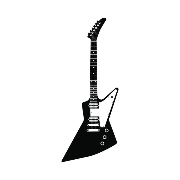 Elektrische Gitaar String Muziek Instrument Silhouet Vector Illustratie — Stockvector