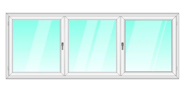 Ventana Pvc Blanco Aislada Sobre Fondo Blanco — Archivo Imágenes Vectoriales