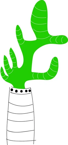 Zöld Kaktusz Virág Pot Illusztráció Vektor Fehér Háttér — Stock Vector