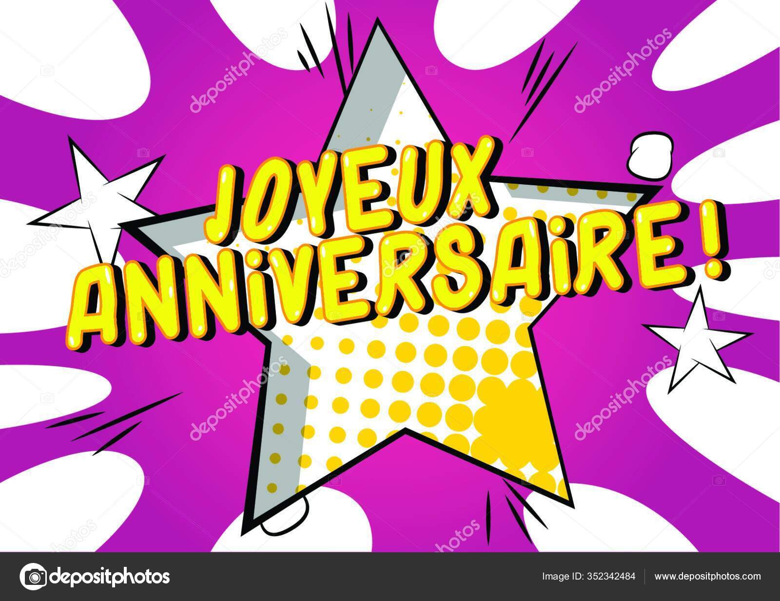 Joyeux Anniversaire Happy Birthday French Vector Illustrated Comic Book Style Stock Vector C Panthermediaseller Joyeux Anniversaire Happy Birthday French Vector Illustrated Comic Book Style Stock Vector C Panthermediaseller