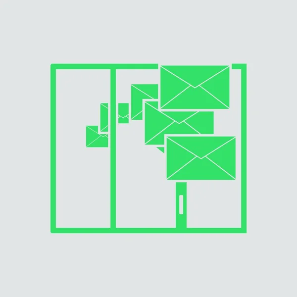 Mailing Icon Verde Sobre Fondo Gris Ilustración Vectorial — Archivo Imágenes Vectoriales