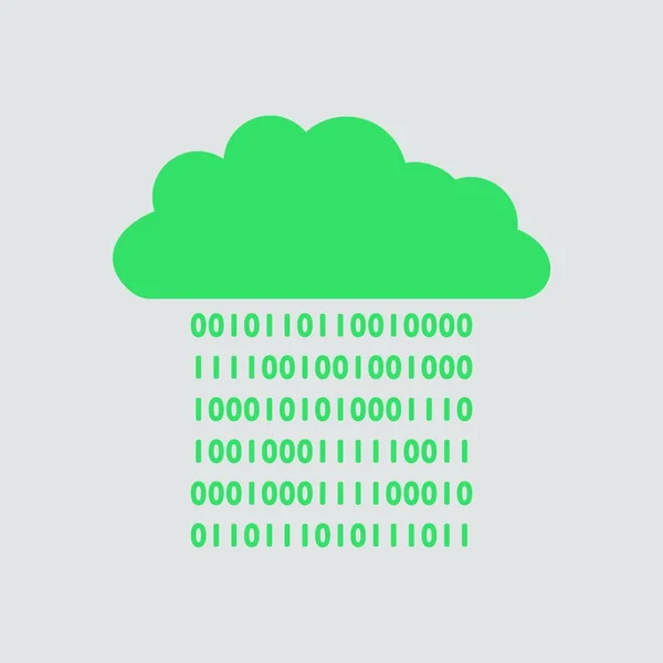 云数据流图标 灰色背景为绿色 矢量插图 — 图库矢量图片