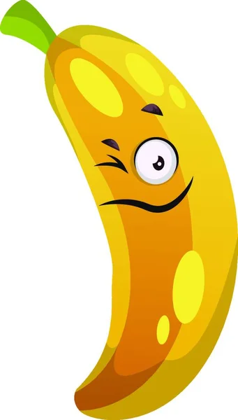 Banán Szempillantás Illusztráció Vektor Fehér Alapon — Stock Vector
