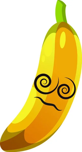 Vecteur Illustration Banane Vertigineuse Sur Fond Blanc — Image vectorielle