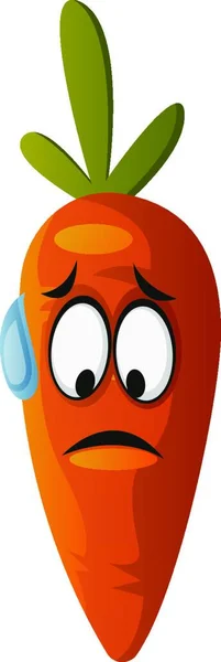 Worried Carrot Face Illustration Vector White Background — 스톡 벡터