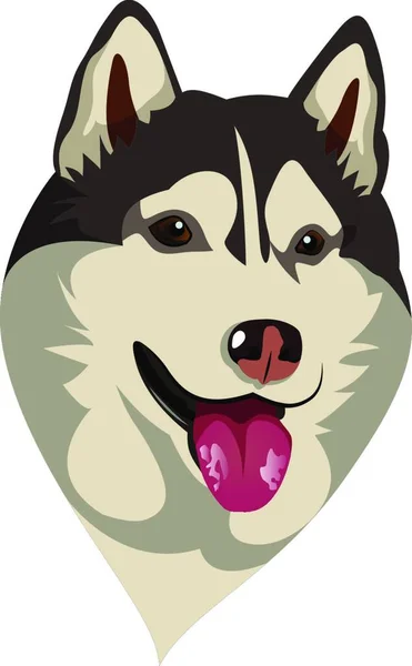 Husky Vettore Illustrazione Sfondo Bianco — Vettoriale Stock