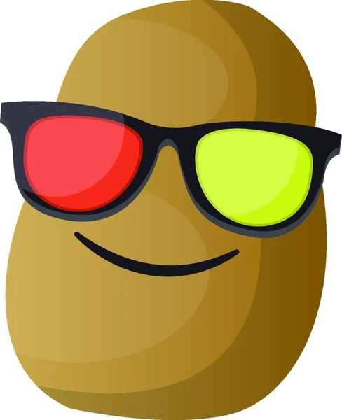 Cartoon Ziemniaków Noszenie Okularów Przeciwsłonecznych Wektor Ilustracji Białym Tle — Wektor stockowy