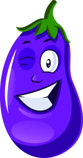 Brinjal Piscando Vetor Ilustração Fundo Branco —  Vetores de Stock