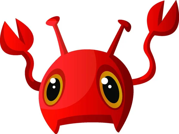 Rotes Niedliches Monster Mit Krallen Illustrationsvektor Auf Weißem Hintergrund — Stockvektor