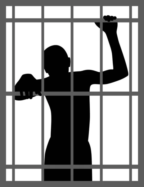 Illustration Eines Mannes Gefängnis Eps Datei Verfügbar — Stockvektor
