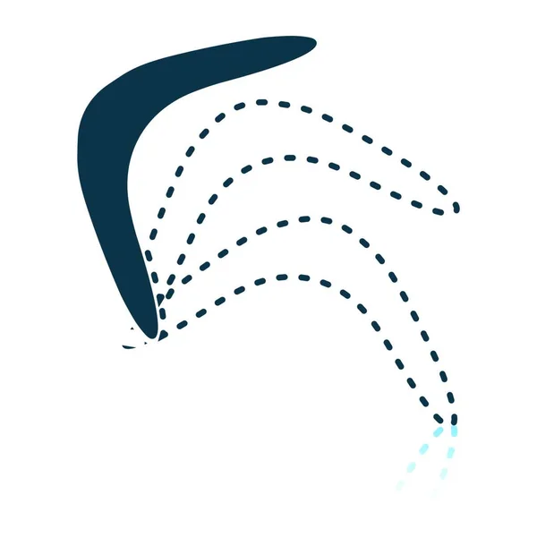 Boomerang Icon Návrh Stínové Reflexe Vektorová Ilustrace — Stockový vektor