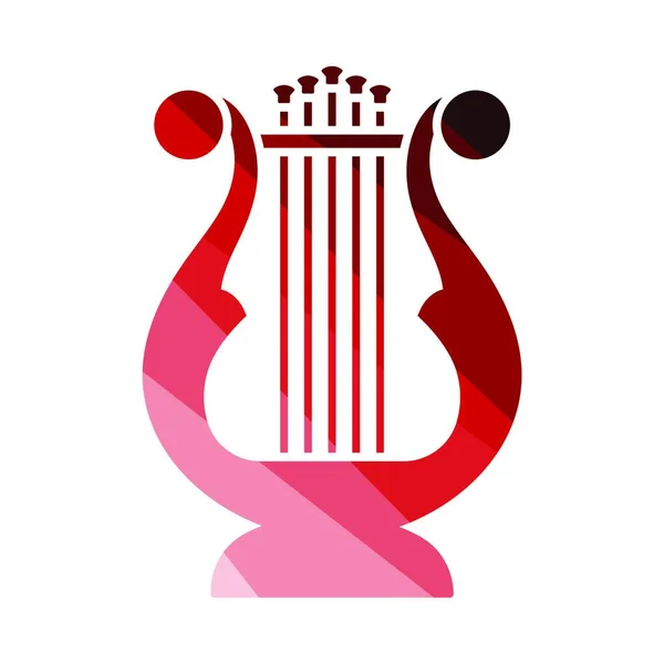 Lyre Icon 平面彩色梯形设计 病媒图解 — 图库矢量图片