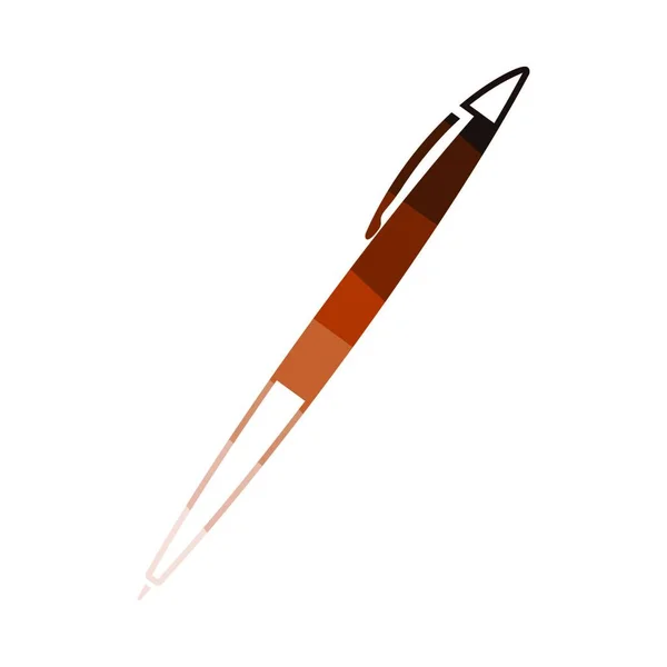 Pen Icon 平面彩色梯形设计 病媒图解 — 图库矢量图片