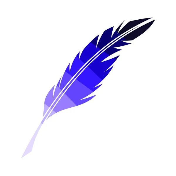 Schrijf Feather Icon Vlakke Kleur Ladder Ontwerp Vector Illustratie — Stockvector