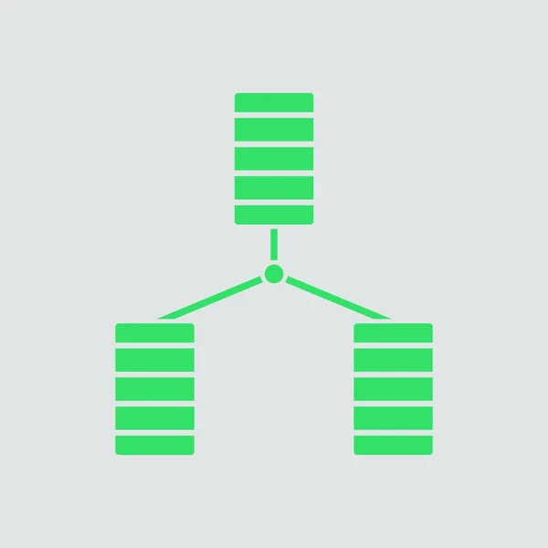 Icône Base Données Vert Sur Fond Gris Illustration Vectorielle — Image vectorielle