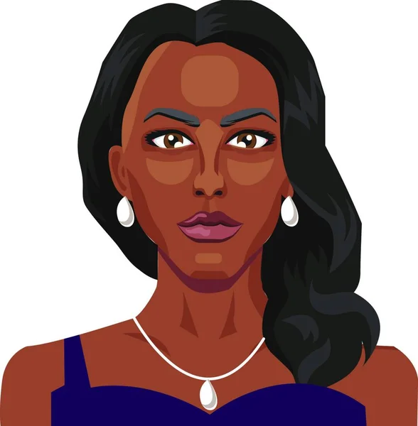 Afro Lány Szép Haj Illusztráció Vektor Fehér Háttér — Stock Vector