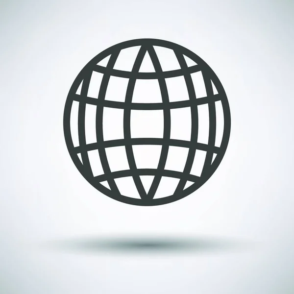 Εικονίδιο Globe Σκούρο Γκρι Γκρι Φόντο Στρογγυλή Σκιά Εικονογράφηση Διανύσματος — Διανυσματικό Αρχείο