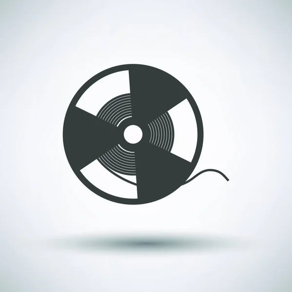 Ikon Tape Reel Abu Abu Gelap Gray Background Dengan Bayangan - Stok Vektor