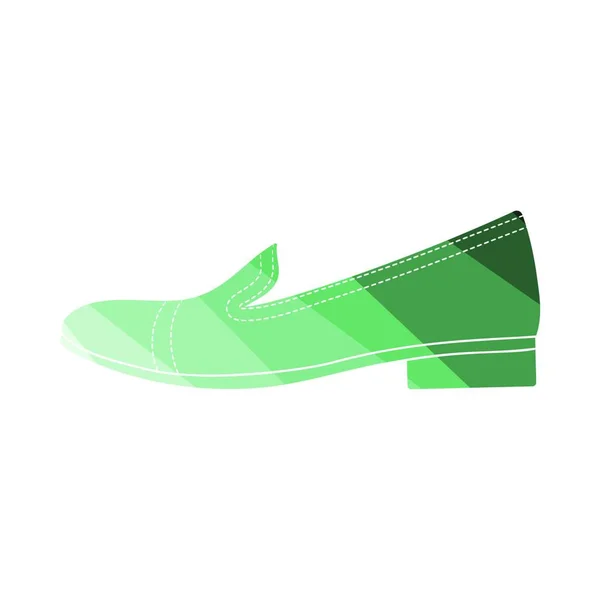 Ícone Sapatos Salto Baixo Mulher Projeto Escada Cor Plana Ilustração —  Vetores de Stock