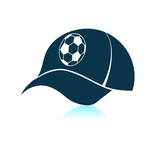 Ventilateurs Football Chapeau Icône Conception Réflexion Ombre Illustration Vectorielle — Image vectorielle