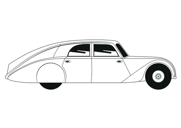 Arabanın Klasik Modelinin Bir Tasviri — Stok Vektör