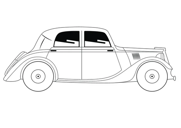 Ilustración Del Modelo Vintage Coche — Vector de stock