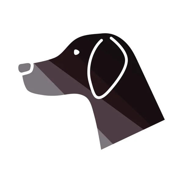 Икона Собачья Голова Плоская Цветовая Лестница Векторная Миграция — стоковый вектор