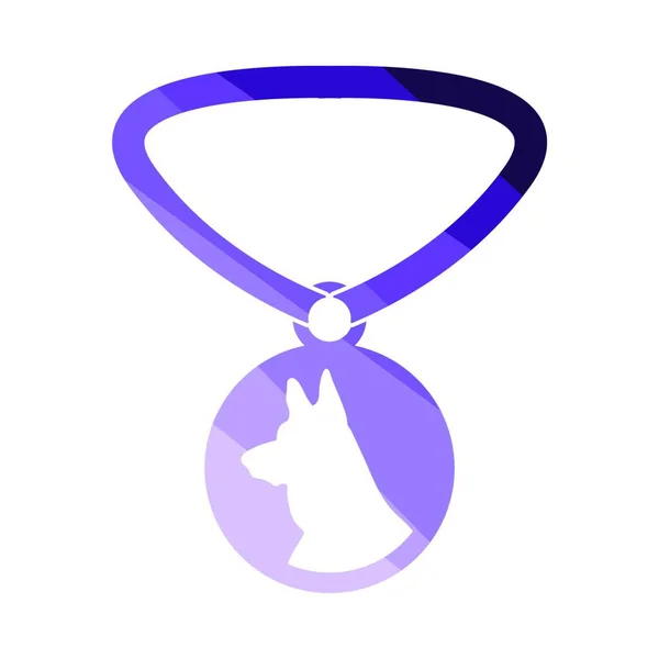 Icône Médaille Pour Chien Conception Échelle Couleur Plate Illustration Vectorielle — Image vectorielle