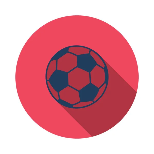 Ikona Piłki Nożnej Płaskie Koło Stencil Design Długim Cieniem Ilustracja — Wektor stockowy