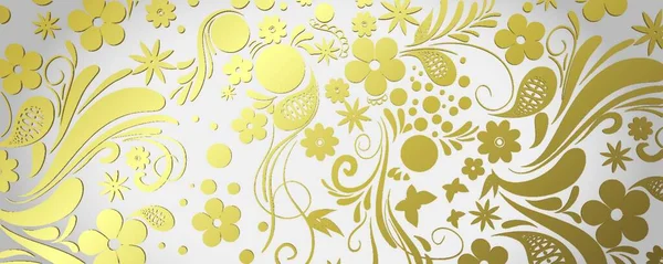 Blanco Oro Banner Completo Vector Elementos — Vector de stock