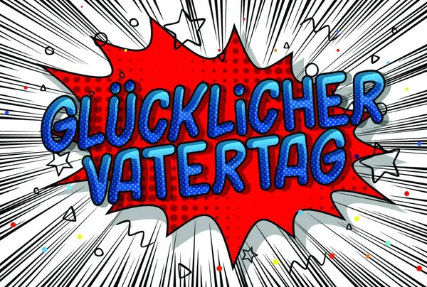 Glucklicher Vatertag Dzień Ojca Języku Niemieckim Wektor Ilustrowane Zdanie Stylu — Wektor stockowy