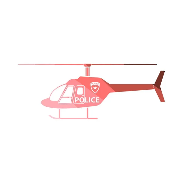 Icono Del Helicóptero Policía Diseño Escalera Color Plana Ilustración Vectorial — Vector de stock