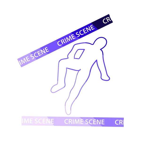 Icône Scène Crime Conception Échelle Couleur Plate Illustration Vectorielle — Image vectorielle