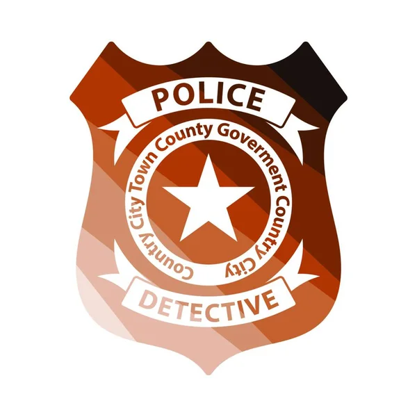 Ícone Distintivo Polícia Projeto Escada Cor Plana Ilustração Vetorial — Vetor de Stock