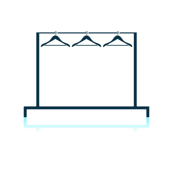 Clothing Rail Hangers Icon Shadow Reflection Design Vector Illustration — Stock Vector