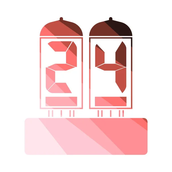 Εικονίδιο Ηλεκτρικού Αριθμητικού Λαμπτήρα Επίπεδη Χρώμα Σκάλα Σχεδιασμού Απεικόνιση Διανυσματικών — Διανυσματικό Αρχείο