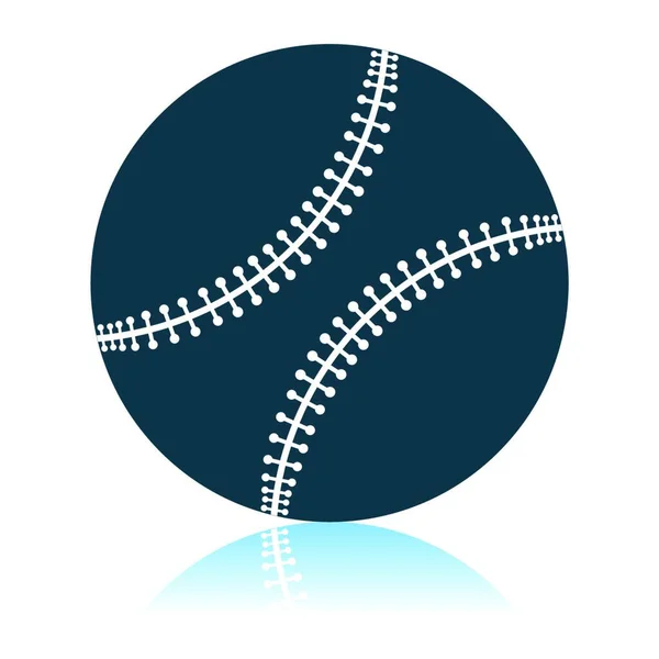 野球ボールアイコン 影の反射デザイン ベクターイラスト — ストックベクタ